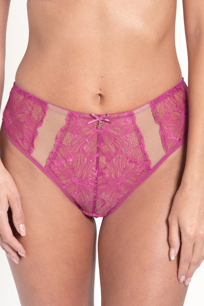 Samanta Mila Raspberry Lace Tanga Panty