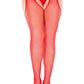 Plus Size Seamless Fishnet Suspender Pantyhose