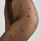 Women's fantasy tights with moon patterns in graphite color, featuring celestial moon designs from TheRanok.com.