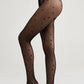 Women's fantasy tights with moon pattern from TheRanok.com, featuring intricate moon designs on black sheer fabric.