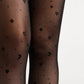 Women's fantasy tights with moon pattern design from TheRanok.com, featuring a celestial moon motif on dark hosiery.