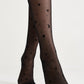 Women’s fantasy tights featuring moon patterns, black and white design, by TheRanok.com, showcasing the detailed moon print.