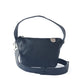 Black Maina shoulder leather bag by Tin Marin Brand with adjustable strap and sleek design.