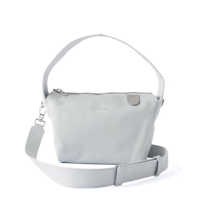 White Maina shoulder leather bag by Tin Marin Brand with sleek design and adjustable shoulder strap.