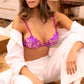 Mapale Twilight Orchid Sheer Triangle Bra & String Set-4