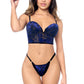 Mapale Velvet Bloom Longline Bra & String Panty Set-0