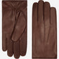 Marco (brown) - Italian lambskin leather gloves with white rabbit fur lining