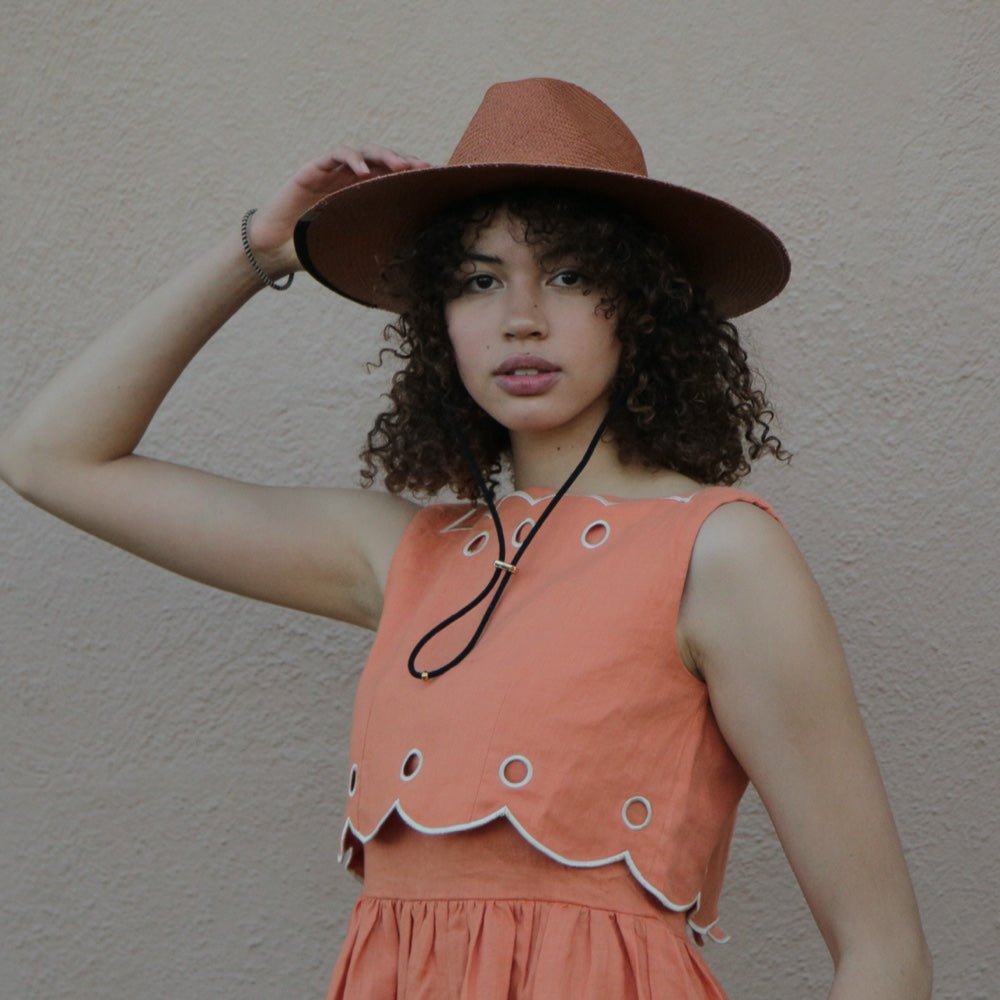 KIN THE LABEL Sun Hat Collection featuring a stylish sun hat design viewed from the front