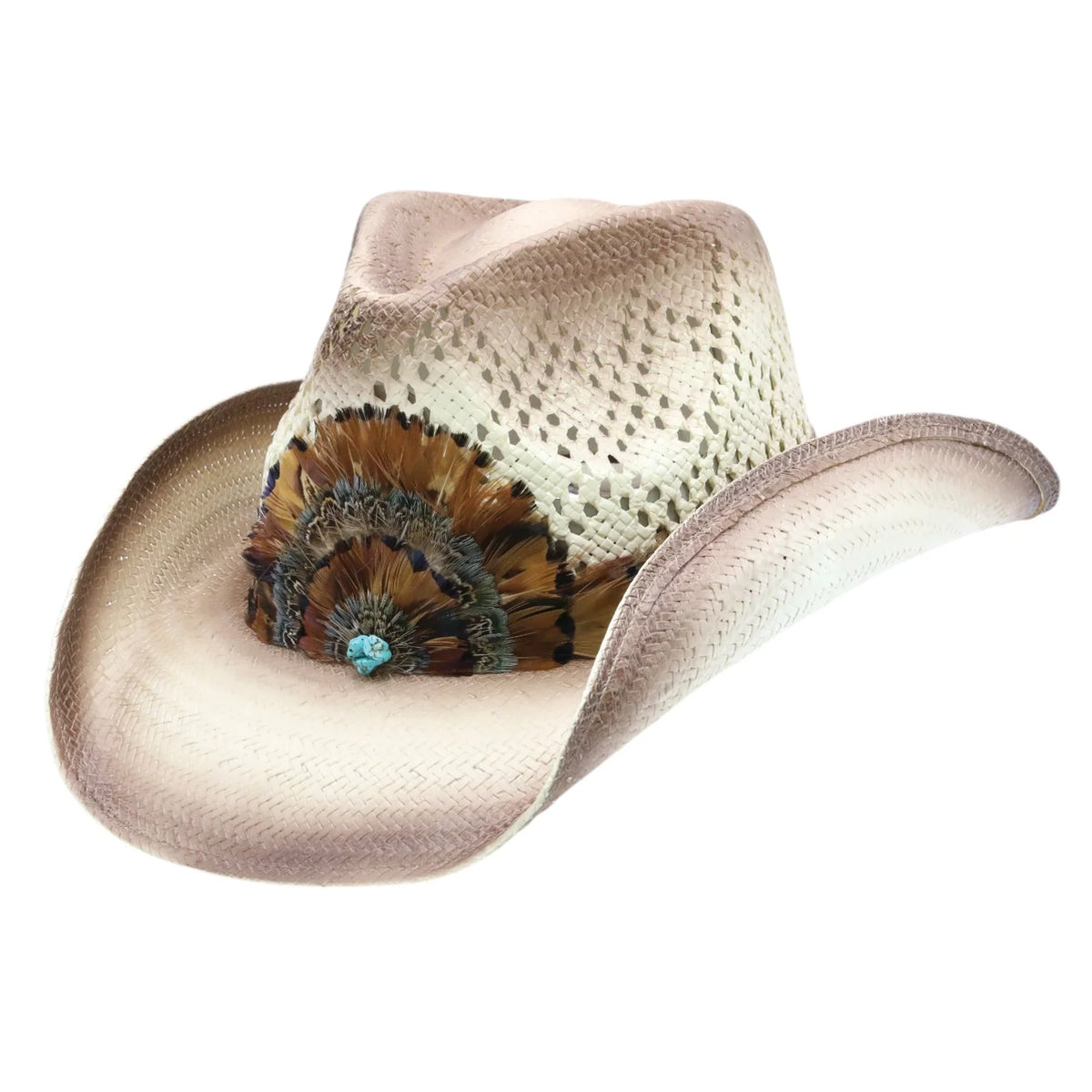Peter Grimm Marron straw cowboy hat by HatCountry, featuring a classic woven design and curved brim