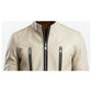 Mason white Leather Jacket - Men Leather Jacket white