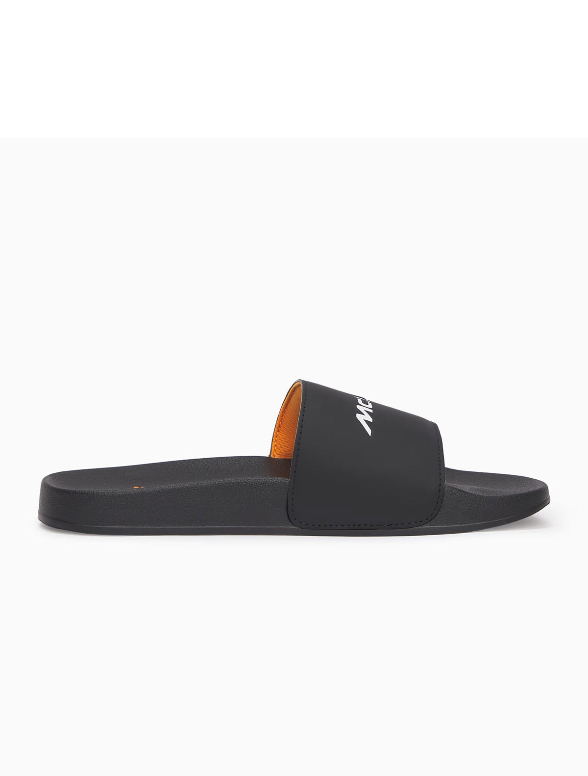 Black Puma McLaren Leadcat 2.0 slide sandals for men with McLaren Racing branding