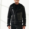 Men’s Aviator Black Shearling Jacket - Black
