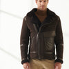 Men’s Aviator Brown Shearling Jacket - Brown