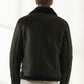 Men Aviator Dark Green Shearling Jacket