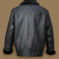 Men’s Black Aircraft Shearling Bomber Leather Jacket