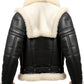 Men Aviator B3 Bomber Black Leather Jacket