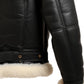 Men Aviator B3 Bomber Black Leather Jacket
