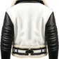 Men’s Aviator B3 Bomber Leather Jacket – Black &amp; White