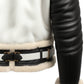Men’s Aviator B3 Bomber Leather Jacket – Black &amp; White