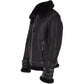 Men’s Black Aviator Flying Bomber Shearling Leather Jacket