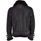 Men’s Black Aviator Flying Bomber Shearling Leather Jacket