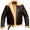 Men’s Brown B3 RAF Aviator Bomber Shearling Real Sheepskin Leather Jacket - Brown