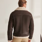 Men’s Brown Pilot Shearling Leather Aviator Jacket
