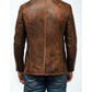 Men’s Premium Brown Distressed Leather Blazer