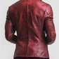 Men Premium Red biker Distressed Leather Jacket - Red Leather Jacket
