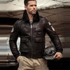 Men’s RAF B3 Sheepskin Suede Black Leather Shearling Bomber Jacket - Black