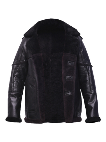 Men’s Pure Black Sheepskin Leather Jacket