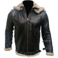 Men’s Aviator B3 Bomber Double Collar Faux Shearling Brown Jacket