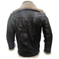 Men’s Aviator B3 Bomber Double Collar Faux Shearling Brown Jacket