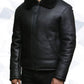 Men’s Black Aviator B3 Real Shearling Sheepskin Leather Bomber Flying Pilot Jacket
