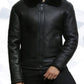 Men’s Black Aviator B3 Real Shearling Sheepskin Leather Bomber Flying Pilot Jacket