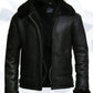 Men’s Black Aviator B3 Real Shearling Sheepskin Leather Bomber Flying Pilot Jacket