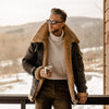 Men’s Brown B3 Flying Aviator Shearling Leather Long Jacket Coat - Brown