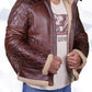 Men’s Brown Shearling Jacket with Hoodie
