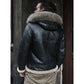 Men’s Hooded RAF Aviator B3 Sheepskin Black Shearling Jacket