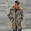 Mens Waxed B3 RAF Flying Double Collar Sheepskin Shearling Leather Long Jacket Coat - -