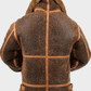 Men’s Aviator Distressed Leather Shearling Jacket