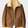 Men’s Brown B3 Shearling Aviator Leather Jacket - Brown