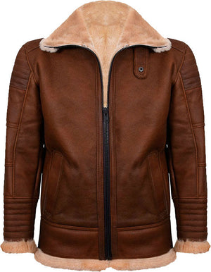 Men’s Brown Nappa Leather Jacket With Fur