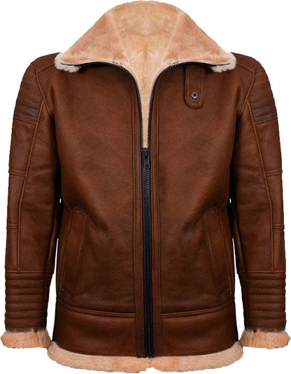 Men’s Brown Nappa Leather Jacket With Fur