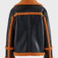Men’s Brown Shearling Black Sheepskin Leather Jacket