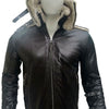 Men’s Double Collar Leather Jacket With Fur - -