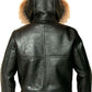 Men’s Hooded Flight Bomber Leather Jacket With Fur