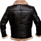 Men’s RAF Brown Bomber Leather Jacket With Fur