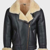 Men’s B3 Black Shearling Leather Jacket - Black