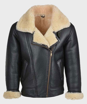 Men’s B3 Black Shearling Leather Jacket